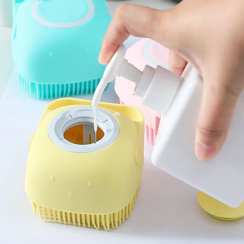 Pet Dog Silicone Bath Brush Cleaning Care Baby Bath Massage Brush Dog Brush Shampoo Massager Bath Brush Pet Supplies