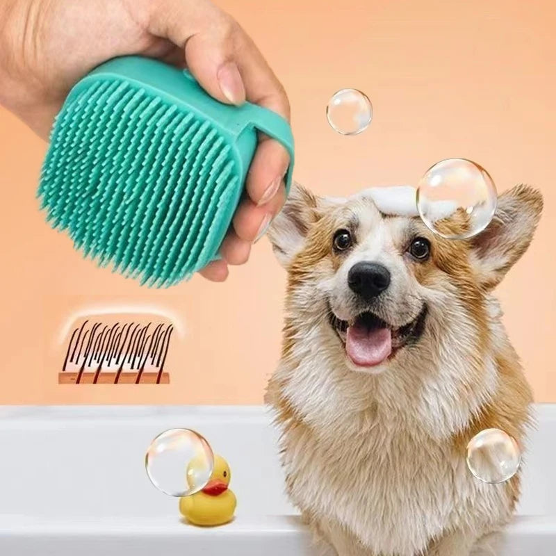 Pet Dog Silicone Bath Brush Cleaning Care Baby Bath Massage Brush Dog Brush Shampoo Massager Bath Brush Pet Supplies